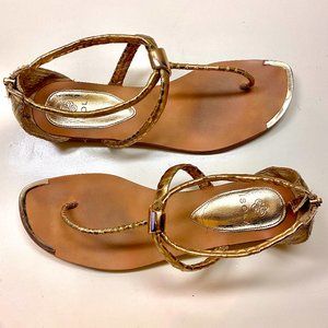 Golden leather ISOLA Sandals